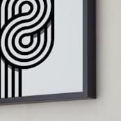 "Up Or Down" - Art Print in Black Line by Nathan Poland - Frame Close-up