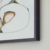 "Wait and See" - Art Print in Gold Yellow by Amy Moen - Frame Close-up