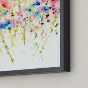 "Flourishing Wildflowers" - Art Print in Rose by Lindsay Megahed - Frame Close-up