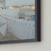 "Island Terrace" - Art Print in Sky Blue by Kate Baird - Frame Close-up