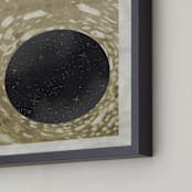 "Journey of the Souls" - Art Print in Vintage Gold by Faiza Khan - Frame Close-up