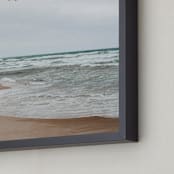 "White wave and bird" - Art Print in turquoise brown by Lying on the grass - Frame Close-up