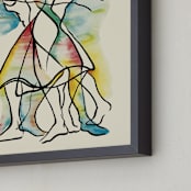 "Movement VI, Figurative Abstract" - Art Print in Straw by Kathleen Ney - Frame Close-up