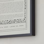 "Hansen Non-Photo Obituary Print" - Custom Print in Sand by Stephanie Hawkes - Frame Close-up