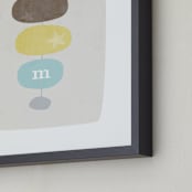 "Mid-Century Monogram" - Personalized Art Print in Stone by Stacey Meacham - Frame Close-up