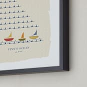 "The Counting Ocean" - Personalized Art Print in Indigo by Michelle Enderton - Frame Close-up