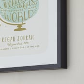 "How Wonderful" - Personalized Art Print in Night Sky by Laura Hankins - Frame Close-up