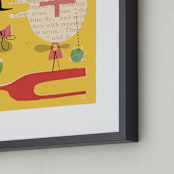 "Fun Games That Make You Laugh" - Art Print in Big Lemon by ERAY - Frame Close-up