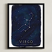 "Zodiac Constellation Virgo" - Personalized Art Print in Galaxy by Ashley Presutti Beasley - Framed