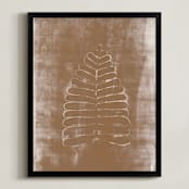 "Contemporary Botanical Series 1" - Art Print in Bronze by Angela Simeone - Framed