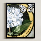 "Summer II" - Art Print in Pale Blue by Stephanie Toral - Framed