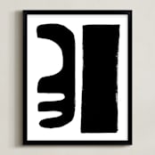 "Abstract Forms" - Art Print in Black and White by Ilana Greenberg - Framed