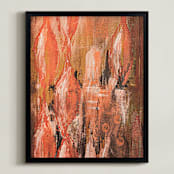 "Ramble" - Art Print in Coral Peach by Stacy Kron - Framed