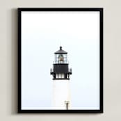 "A Tower of Light" - Art Print in Coastal Gray by Jayna B - Framed