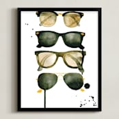 "Ray Bans" - Art Print in Black by Kelsey McNatt - Framed