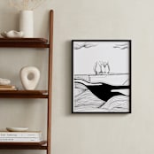 "Tuscan Landscape" - Art Print in Black by Attila - In a Room