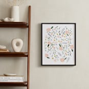"Wildflowers of North Dakota" - Art Print in Coral by Whitney Todd - In a Room
