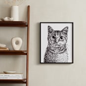 "Kitten" - Art Print in black and white by XL - In a Room