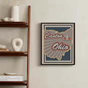"Canton Ohio" - Art Print in Vintage Blue by Nathan Poland - In a Room