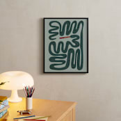 "Squiggly Snake" - Personalized Art Print in Cactus by Jenna Holcomb - In a Room