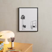 "Hoops and Palms" - Art Print in white by Irene Suchocki - In a Room