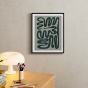 "Squiggly Snake" - Art Print in Cactus by Jenna Holcomb - In a Room