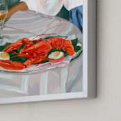 "Party of One" - Art Print in Pigeon by Marabou Design - Frame Close-up