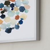 "Hexagon Cluster" - Art Print in Turquoise by Yao Cheng Design - Frame Close-up