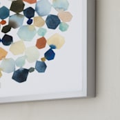 "Hexagon Cluster" - Art Print in Turquoise by Yao Cheng Design - Frame Close-up