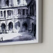 "Theater of space" - Art Print in Shadow Blue by Cailin Nikel-Zueger - Frame Close-up