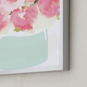 "Peonies in Vase" - Art Print in Strawberry by kelli hall - Frame Close-up