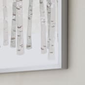 "Birch Woods in Winter" - Art Print in Ivory by Shannon Chen of Four Wet Feet Studio - Frame Close-up