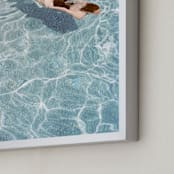 "Going for a Swim" - Art Print in Pool Blue by Whitney Deal - Frame Close-up