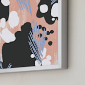 "Pop Pattern" - Art Print in Sunkissed Coral by Melissa Kelman - Frame Close-up