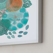 "Aqua Consciousness" - Art Print in Aqua Blue by Maggie Ramirez Burns - Frame Close-up