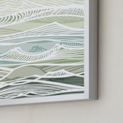 "Across the Plains" - Art Print in Celadon Green by Gill Eggleston - Frame Close-up