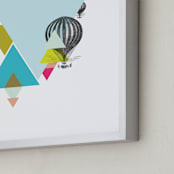"Hot-Air Balloon Geo" - Art Print in Dusty Blue by Lady Noble - Frame Close-up