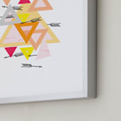 "Arrow Geo" - Art Print in Sunset Orange by Lady Noble - Frame Close-up