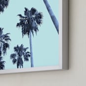 "6 Palms" - Art Print in Light Blue by Jonathan Brooks - Frame Close-up