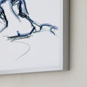 "Seated in Blue" - Art Print in Soft Blue by Eva Marion - Frame Close-up