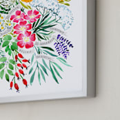 "Medicinal herbs bouquet" - Art Print in Colorfully floral by Rosana Laiz Blursbyai - Frame Close-up