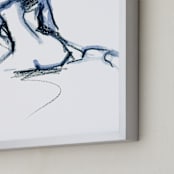 "Seated in Blue" - Art Print in Soft Blue by Eva Marion - Frame Close-up
