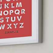 "Signed ABCs" - Personalized Art Print in Cherry by ERAY - Frame Close-up