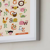 "Animal A to Z" - Personalized Art Print in Vermillion by Anais Lee - Frame Close-up