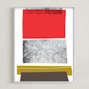 "Abstracciones Vol. 3" - Art Print in Maraschino by Aspacia Kusulas - Framed