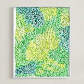 "Forest textures" - Art Print in Forest green by Kanika Mathur - Framed
