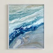 "teal low tide" - Art Print in Teal blue by Teodora Guererra - Framed