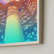 "spaceship" - Art Print in Orange-blue by Igor - Frame Close-up