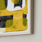 "Part of the fun 1" - Art Print in Yellow Action by Bethania Lima - Frame Close-up