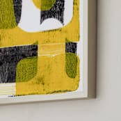 "Part of the fun 1" - Art Print in Yellow Action by Bethania Lima - Frame Close-up